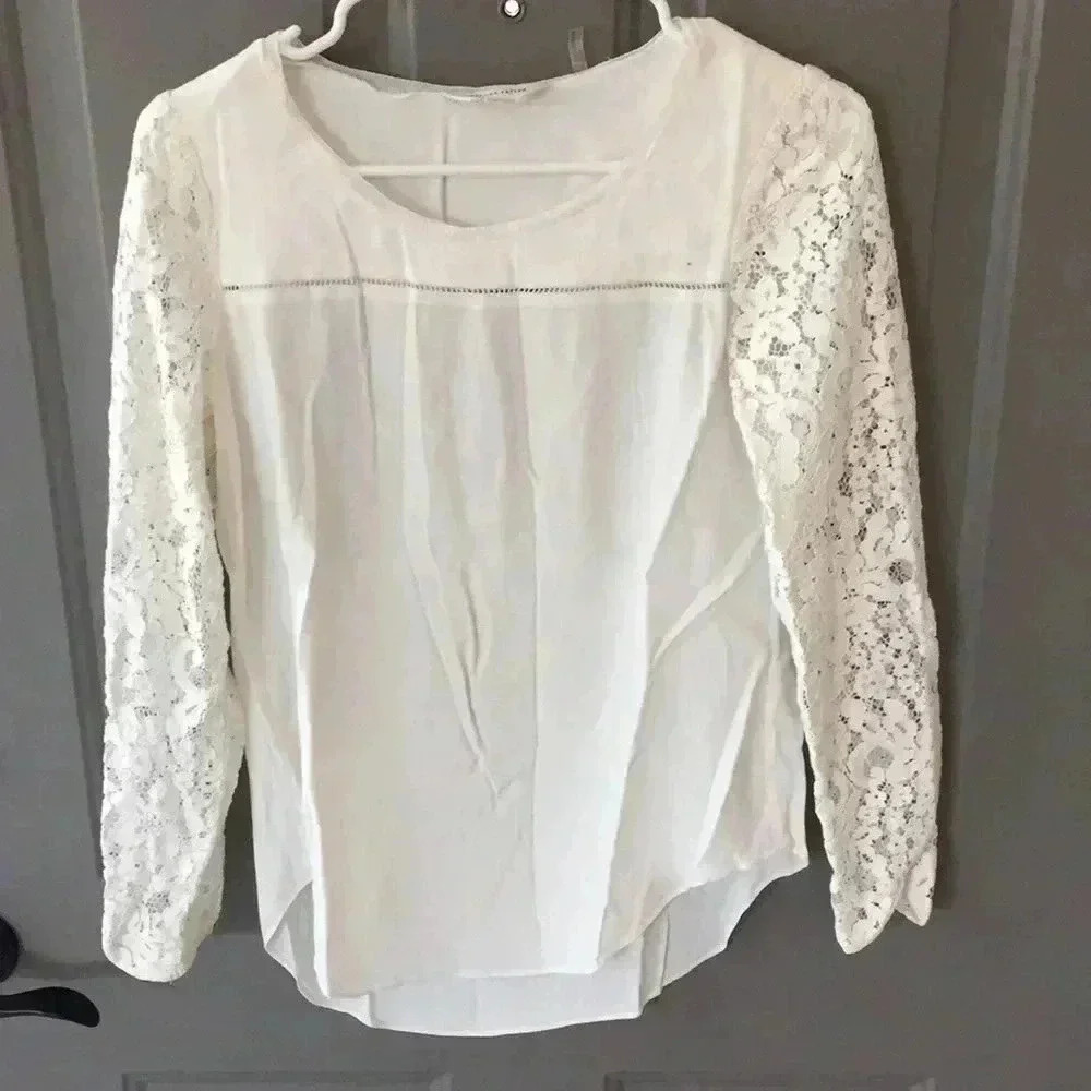 Rebecca Taylor natural top las lace